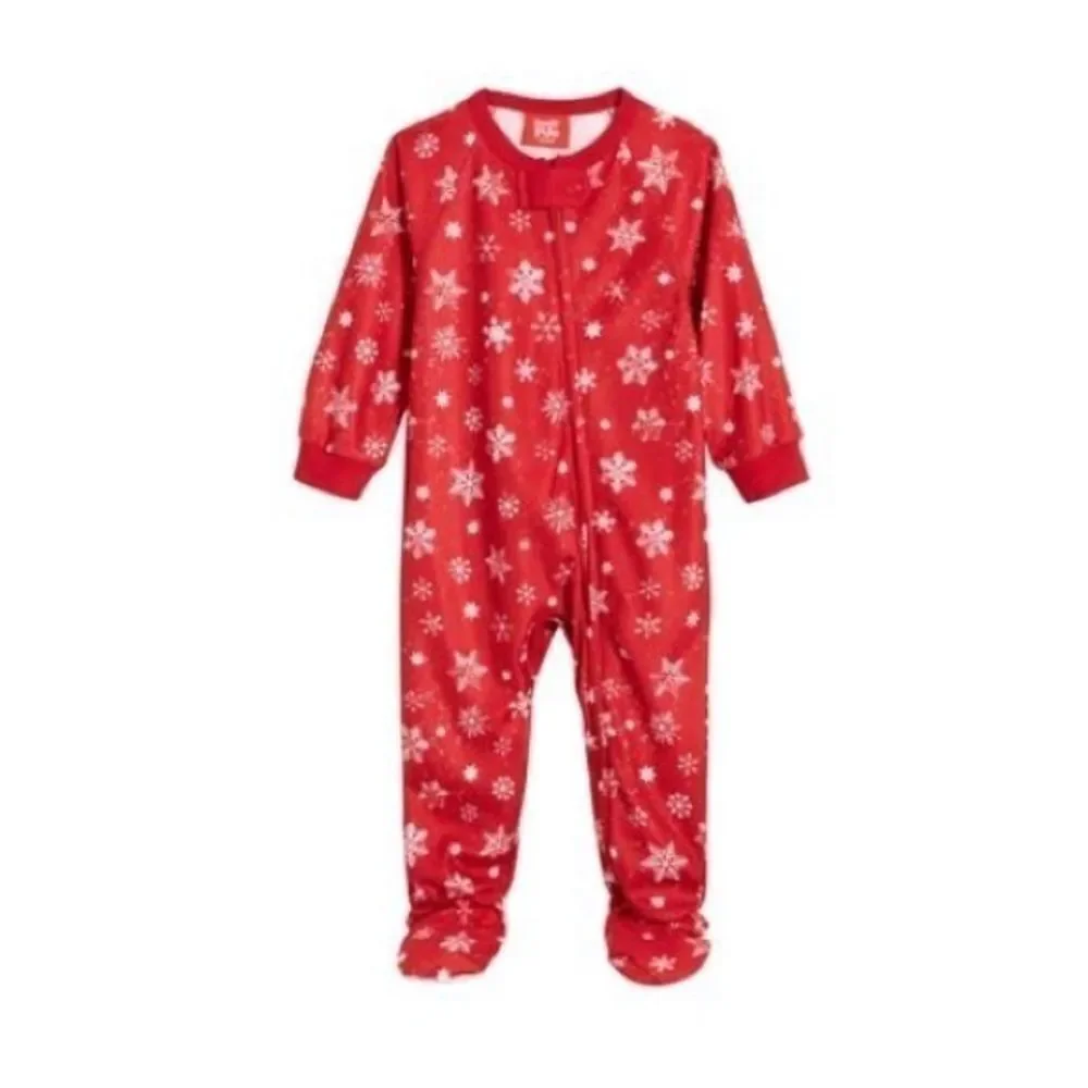 New Family Pajamas Matching Baby Merry Snowflake Footie One-Piece size 24months